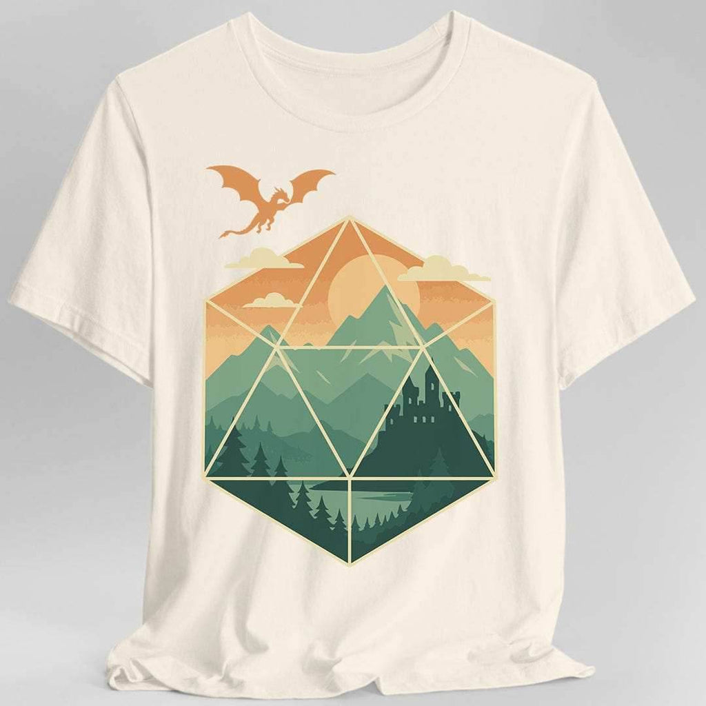 D20 Mountain Landscape T-Shirt - Natural / S
