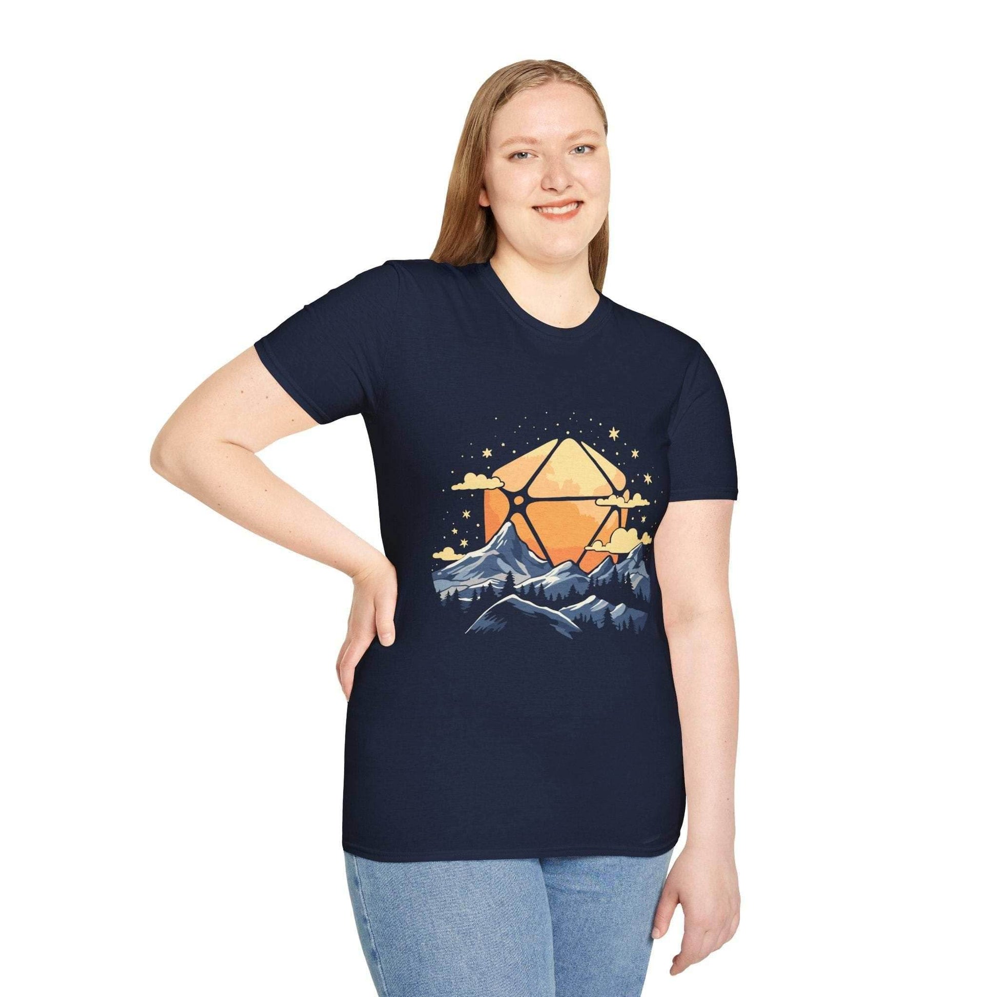 D20 Sun Landscape Blue Orange - Navy / S