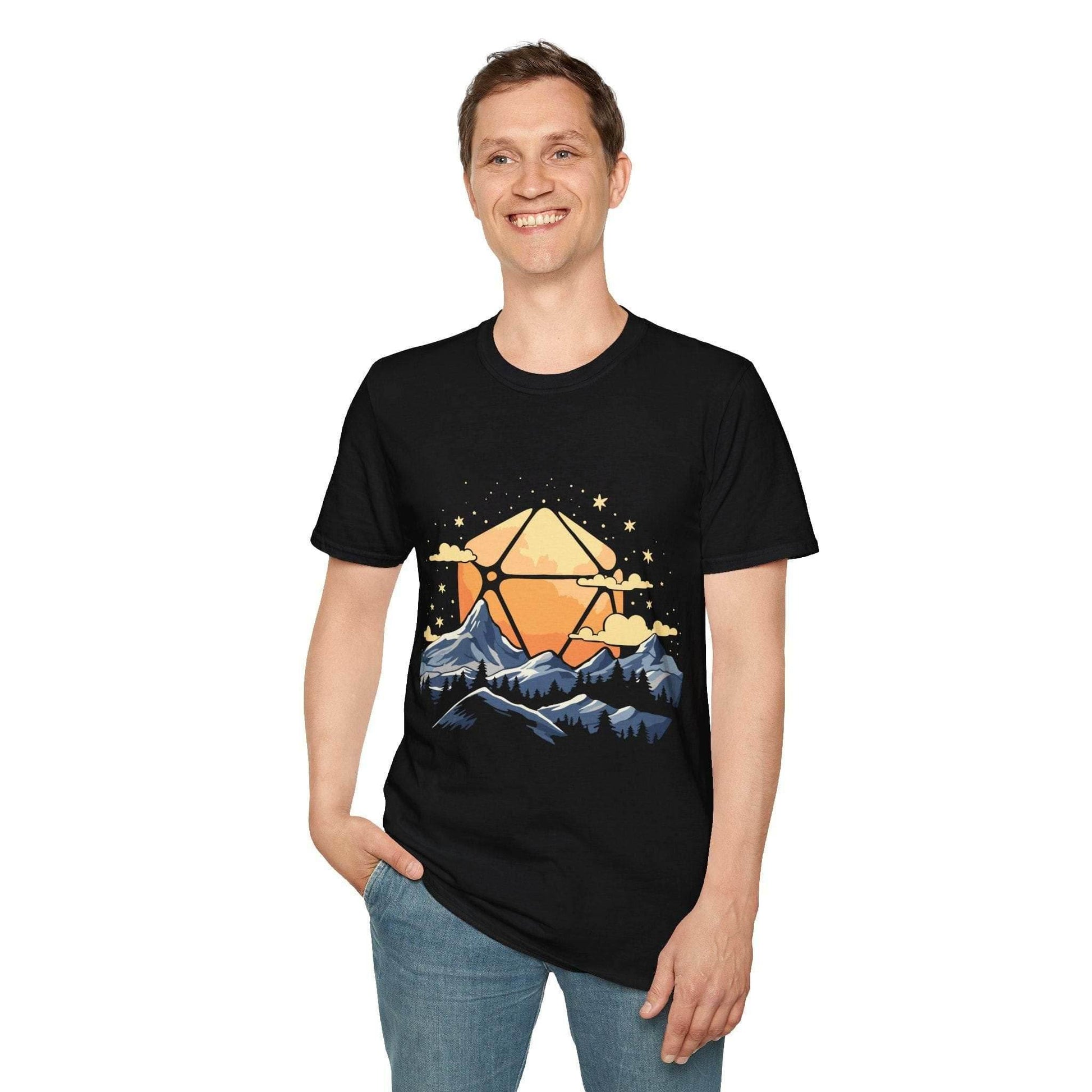 D20 Sun Landscape Blue Orange - Navy / S