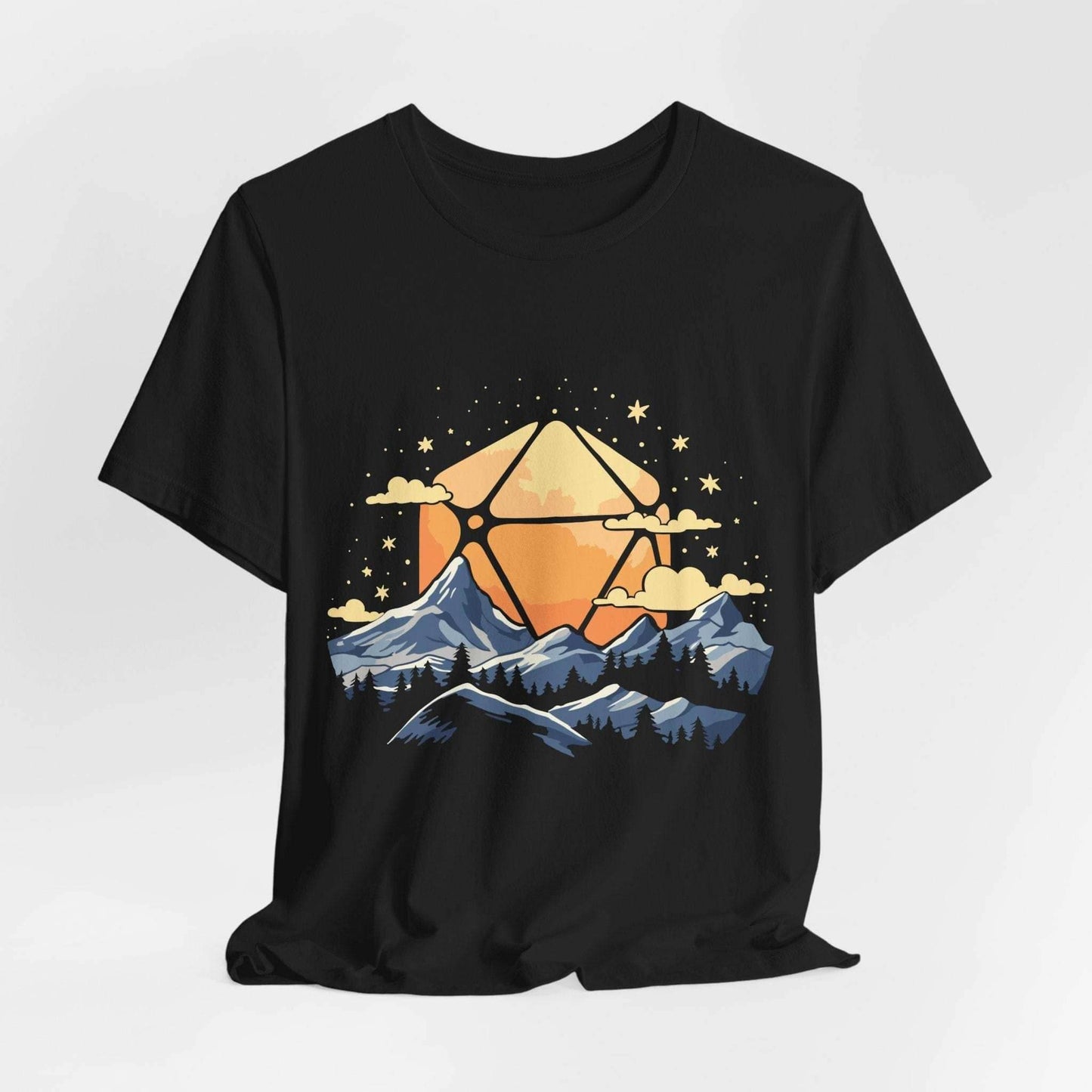 D20 Sun Landscape Blue Orange - Black / S