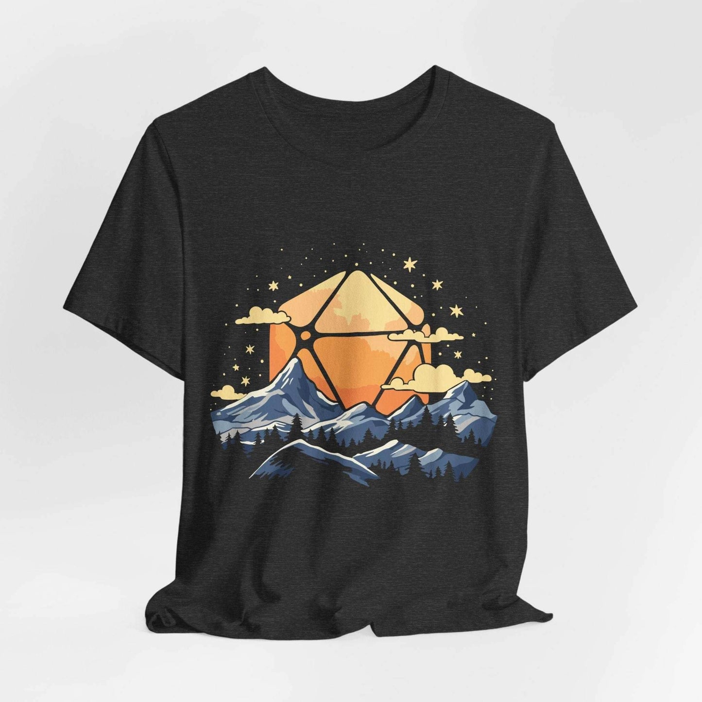 D20 Sun Landscape Blue Orange - Dark Heather / S