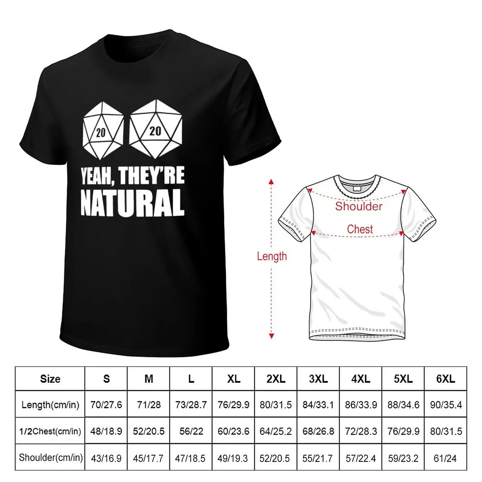 D20 Yeah They're Natural T-Shirt vintage clothes sublime mens cotton t shirts