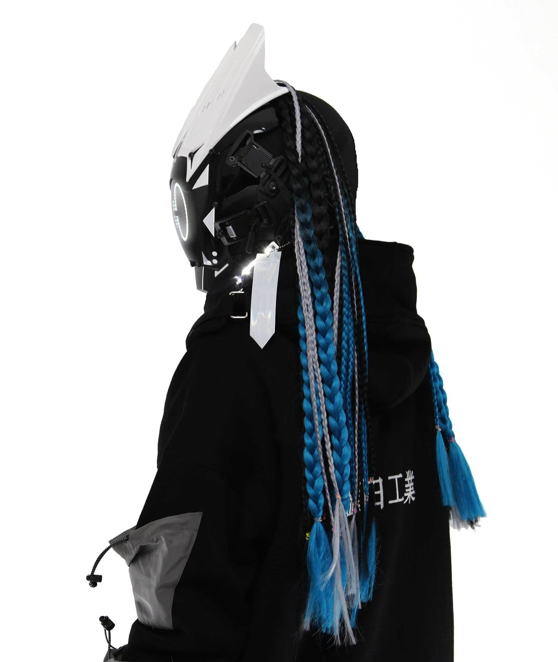 D-Ci White Tech Mask (With Braids) - 
