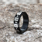 D20 Random Number Stainless Steel Spinner Dice Ring