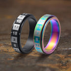 D20 Random Number Stainless Steel Spinner Dice Ring