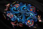 KH9201 Fish Art Embroidery Hoodie - Black / S