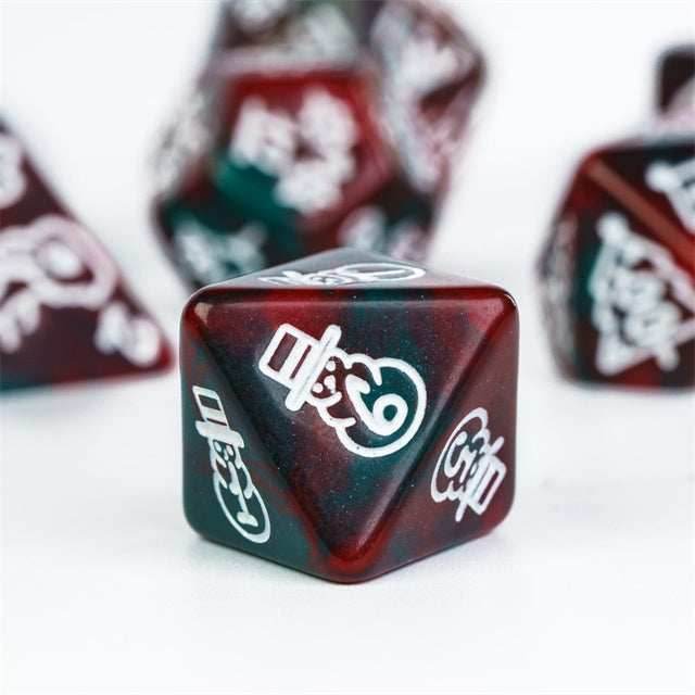 Green/Red Christmas Dice w/White Presents Trees Snowman Holiday Festive - 