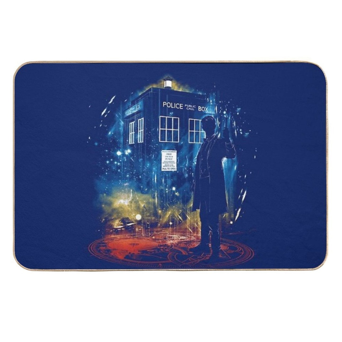 11th Time Storm-rainbow Version  Easy Maintenance Bath Mat