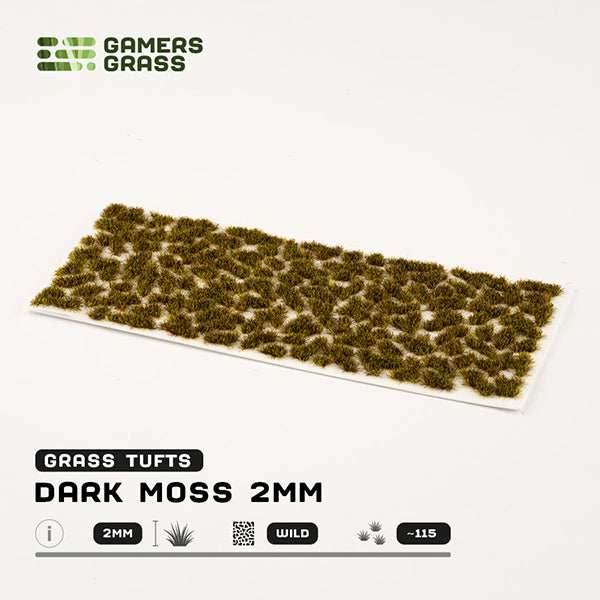 Gamers Grass Tufts: Dark Moss 2mm- Wild - 