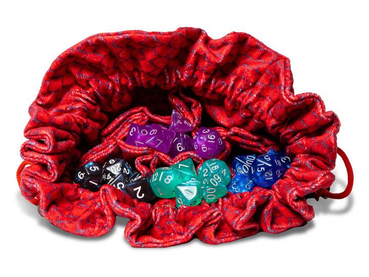 Dragon Storm Velvet Compartment Red Dragon Scales Dice Bag with Pockets
