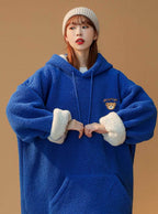Women's Furry Teddy Bear Hoodie - White / S