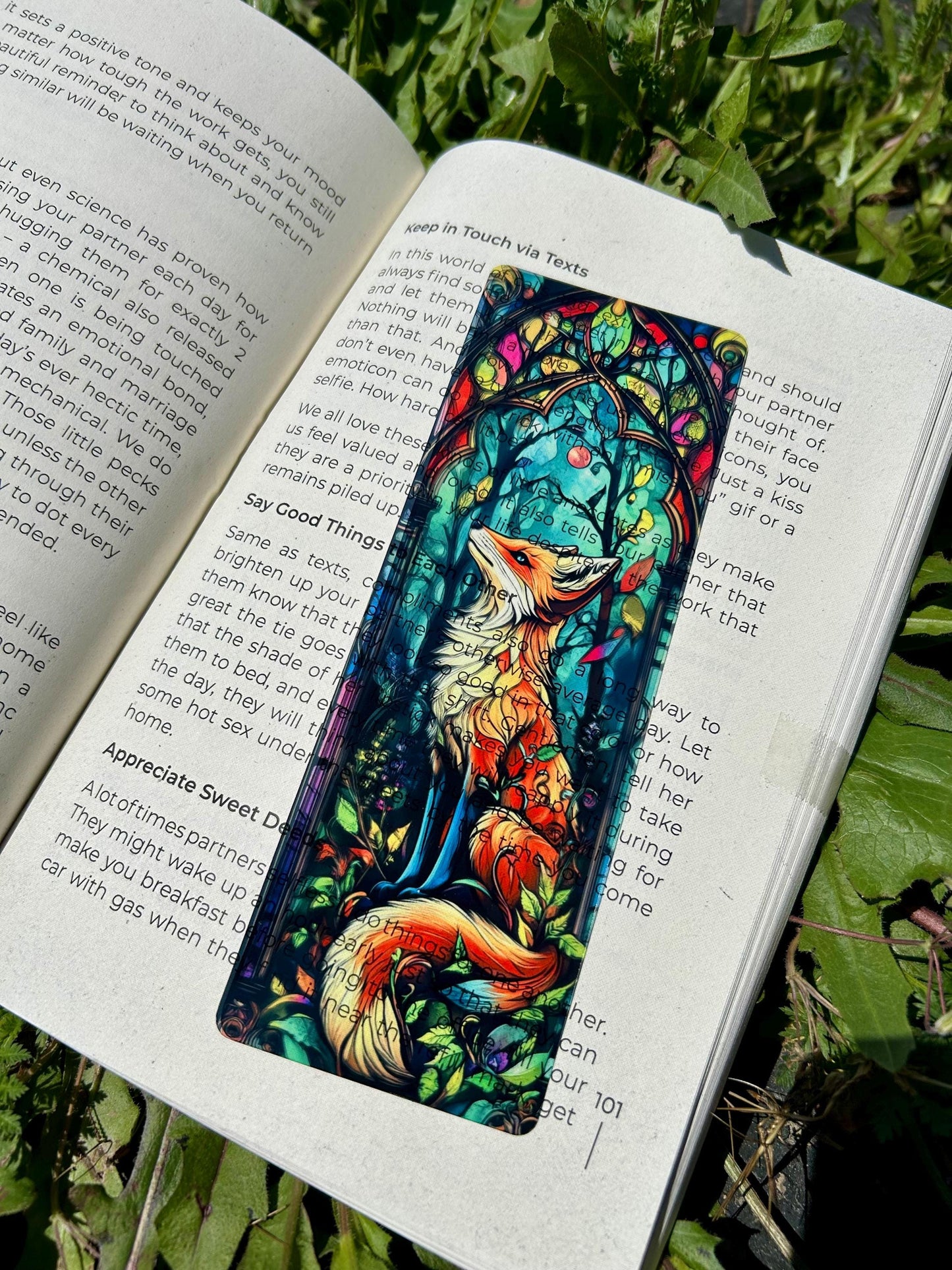 Mythical Fox Stained Glass Bookmark - Enchanted Fox Art, Magical Fox Gift, Unique Fox Bookmark