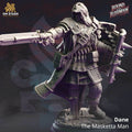 Dane, the Masketta Man (Male Human Ranger) - 32mm Scale / Mask Up (Pictured)