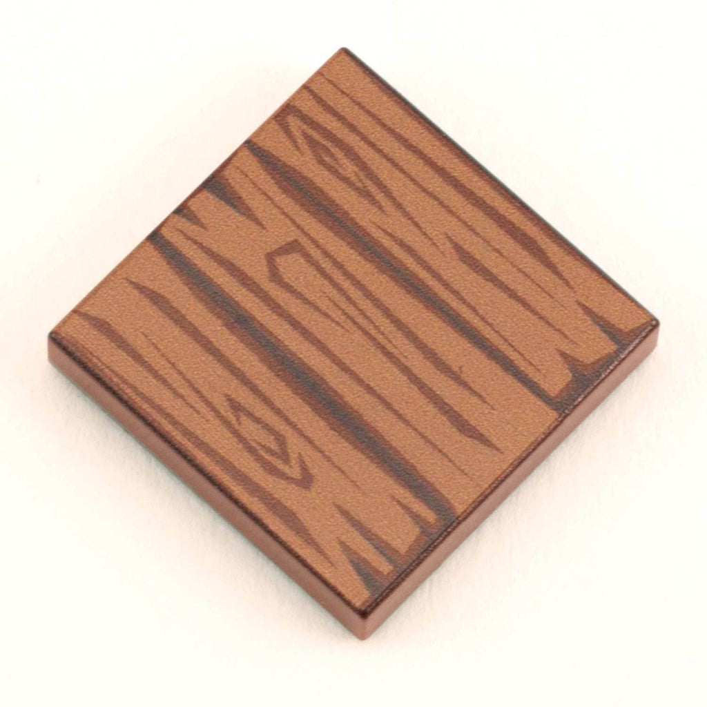 B3 Customs® Hardwood Minifig Flooring (Rough, Dark) - Custom Printed LEGO 2x2 Tile - 