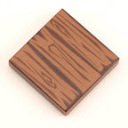 B3 Customs® Hardwood Minifig Flooring (Rough, Dark) - Custom Printed LEGO 2x2 Tile - 