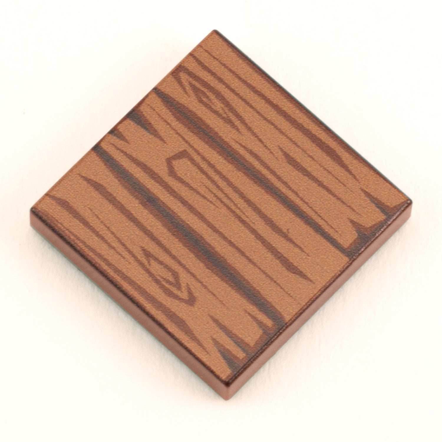 B3 Customs® Hardwood Minifig Flooring (Rough, Dark) - Custom Printed LEGO 2x2 Tile - 