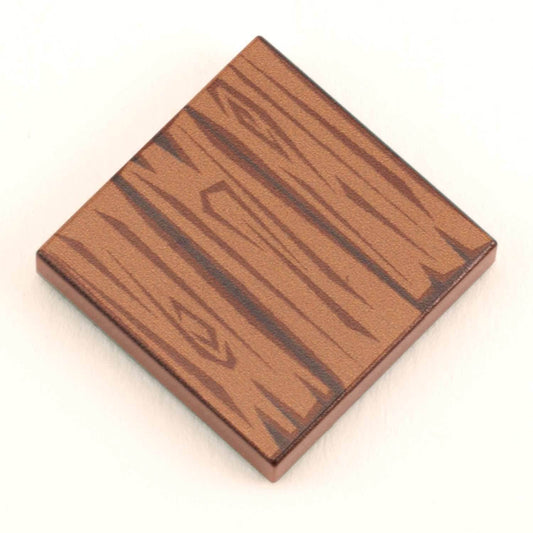 B3 Customs® Hardwood Minifig Flooring (Rough, Dark) - Custom Printed LEGO 2x2 Tile - 