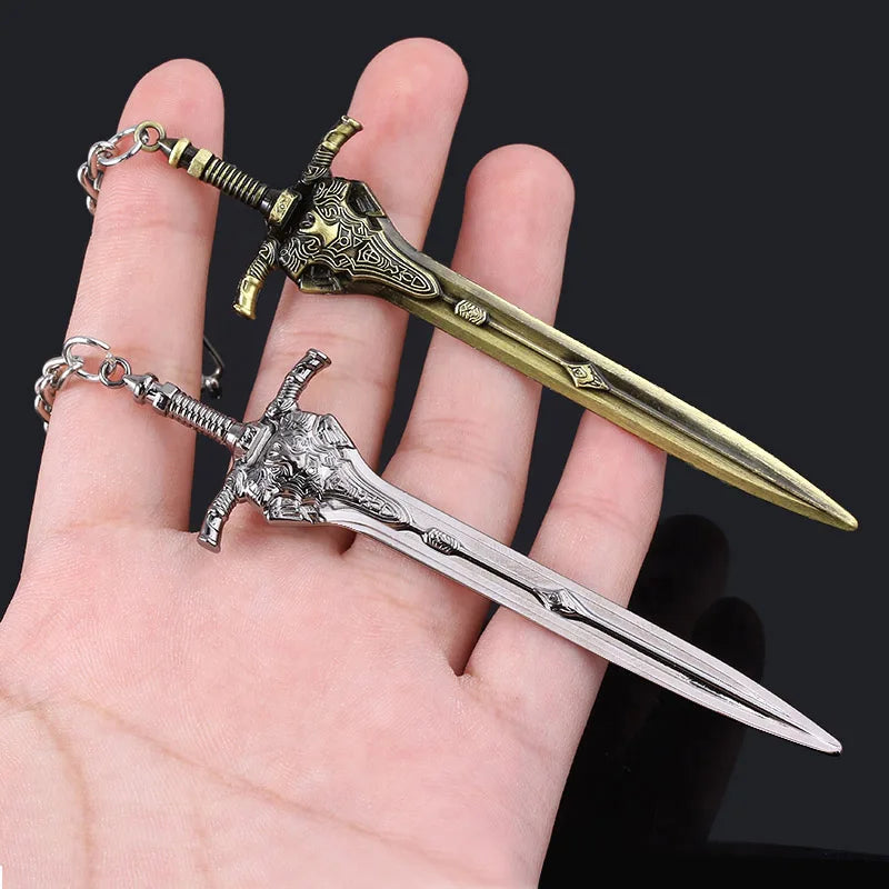 Dark Souls Artorias Sword Keychain High Quality Abyss Walker Knights Logo Metal Keyring Men Car Women Bag Accessories