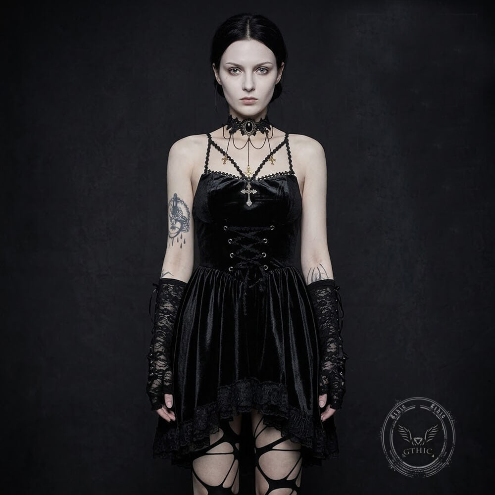 Gothic Double-Layered Polyester Party Dress