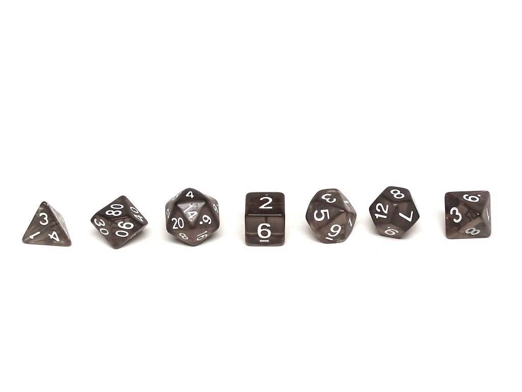 Dark Translucent Dice - 7 Piece Set - 