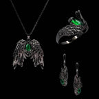 Dark Angel Wing Brass Gothic Earrings - Brass / A Pair