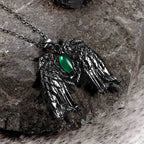 Dark Angel Wing Brass Gothic Pendant - Brass / With Chain