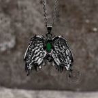 Dark Angel Wing Brass Gothic Pendant - Brass / With Chain