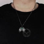 Dark Angel Wing Brass Gothic Pendant - Brass / With Chain