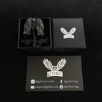Dark Angel Wing Brass Gothic Pendant - Brass / With Chain