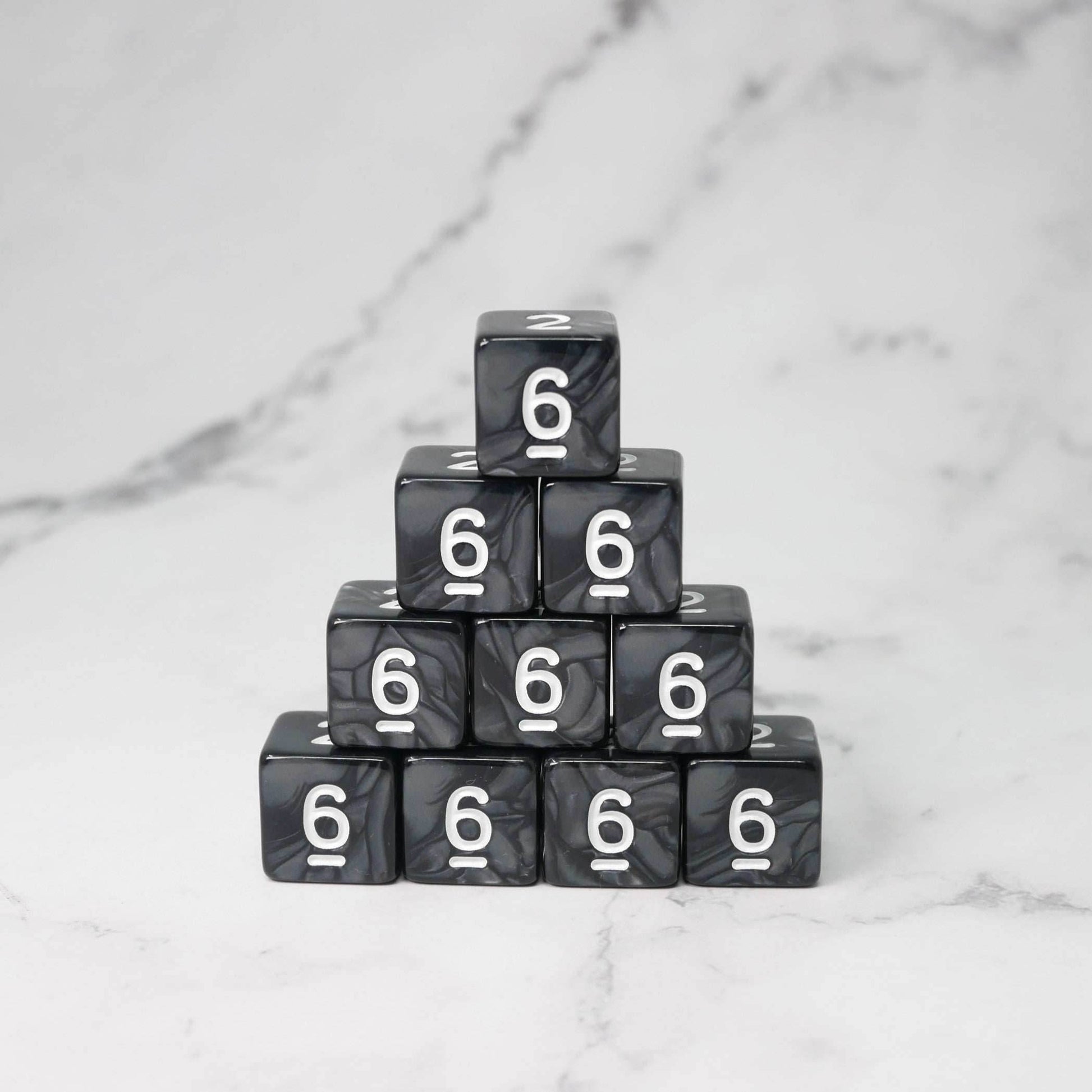 Dark Emulsion 10d6 - DnD Dice Set | Acrylic RPG Gaming Dice - 