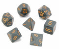 Opaque Polyhedral Dark Grey/Copper 7-Die Set - 