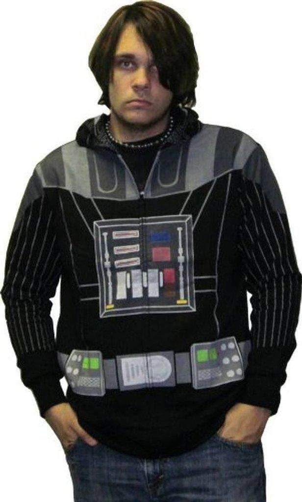 Darth Vader Costume Mask Hooded Sweatshirt Hoodie Jacket - M