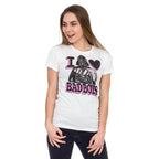 Darth Vader Pink and Black Print I Heart Bad Boys T-shirt - S
