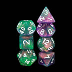 Potions Portion Green/Purple Glitter 7-Dice Set by HendgaDice - 