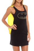 DC Comics Batman Nailhead Logo Juniors Sleep Tank with Cape - S