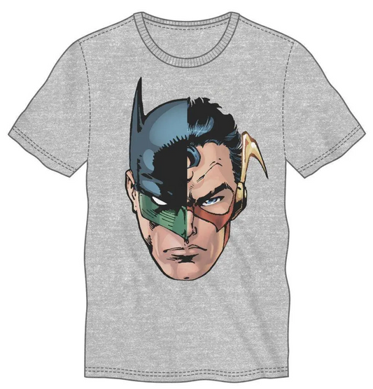 DC Comics Many Superheroes of DC Comics Men's Gray T-Shirt