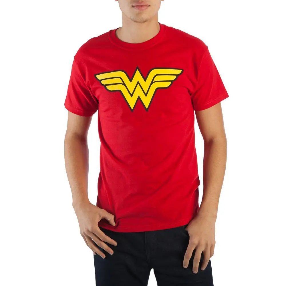 DC Comics Wonder Woman Logo Specialty Soft Hand Print Men's Red T-Shirt