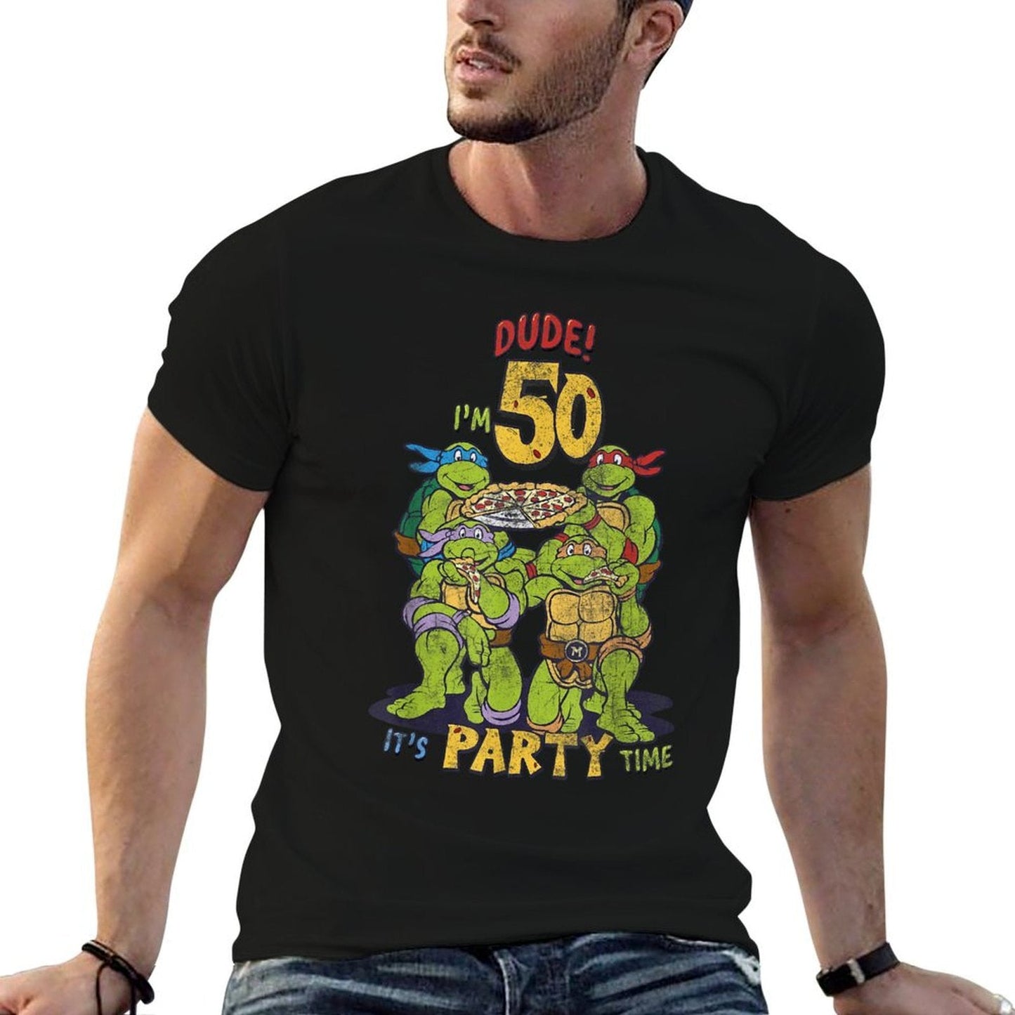 Teenage Mutant Ninja Turtles 50th Birthday Pizza Party  Durable T-Shirt