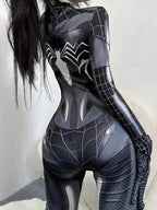 'Miss Spider' Upgraded US Sized Stretchy Tight Costume Bodysuit - US XS / black
