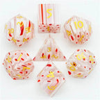Flower Glass DND Dice Red Limited Edition in Wood Box - 