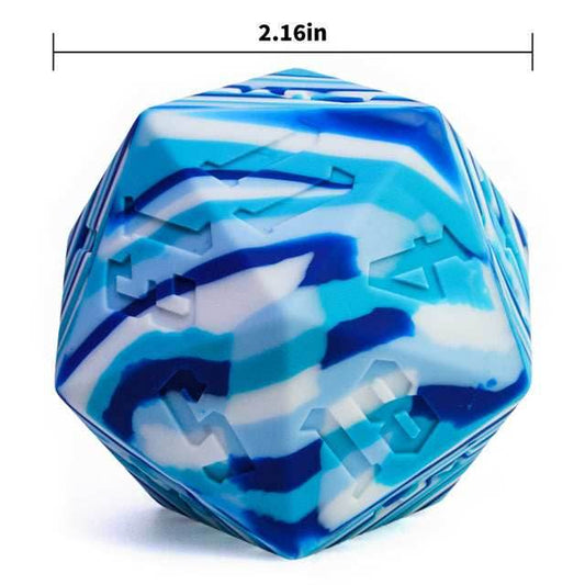 Large Arctic Blue Silicone d20 Dice 55mm | RPG Dice Novelty Piece - 