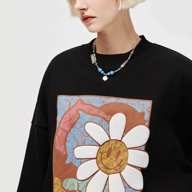 Color Artwork Daisy Crew - Grey / S