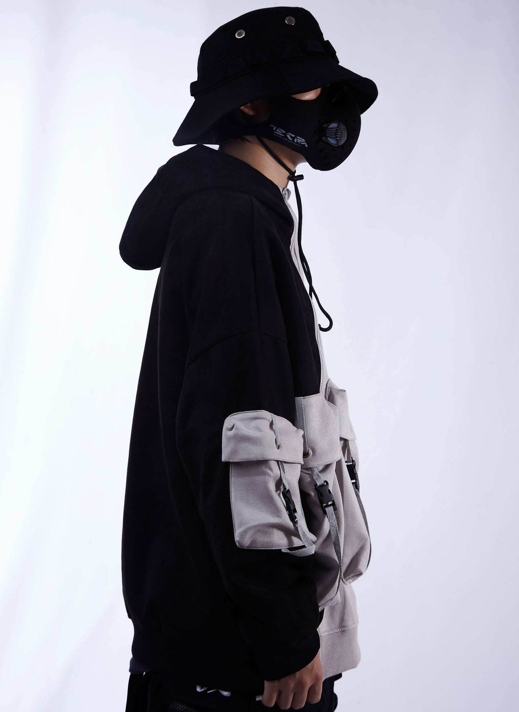 YEH1 Patchwork Functional Hoodie - Grey / S