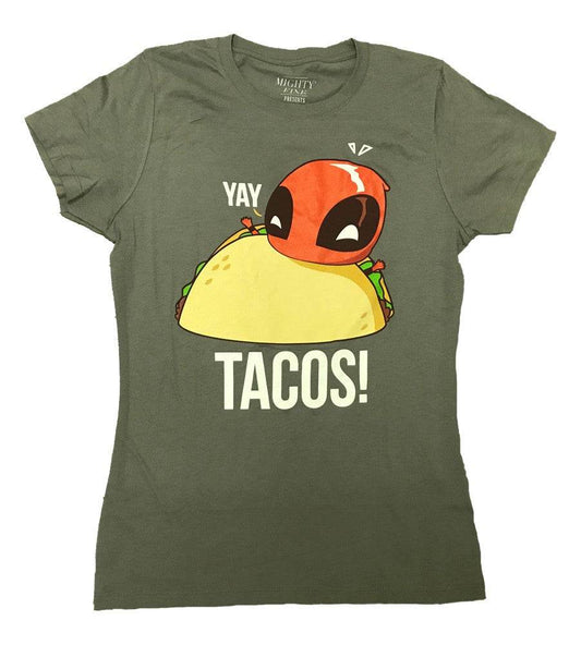 Deadpool Yay Tacos Marvel Comics Junior T-Shirt - S