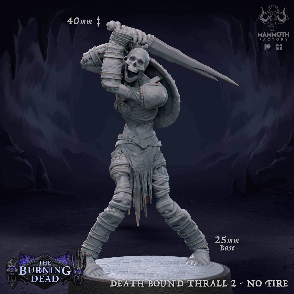 Death Bound Thrall: Sculpt 2 (Skeleton Warrior, Regular or On Fire) - Regular Skeleton