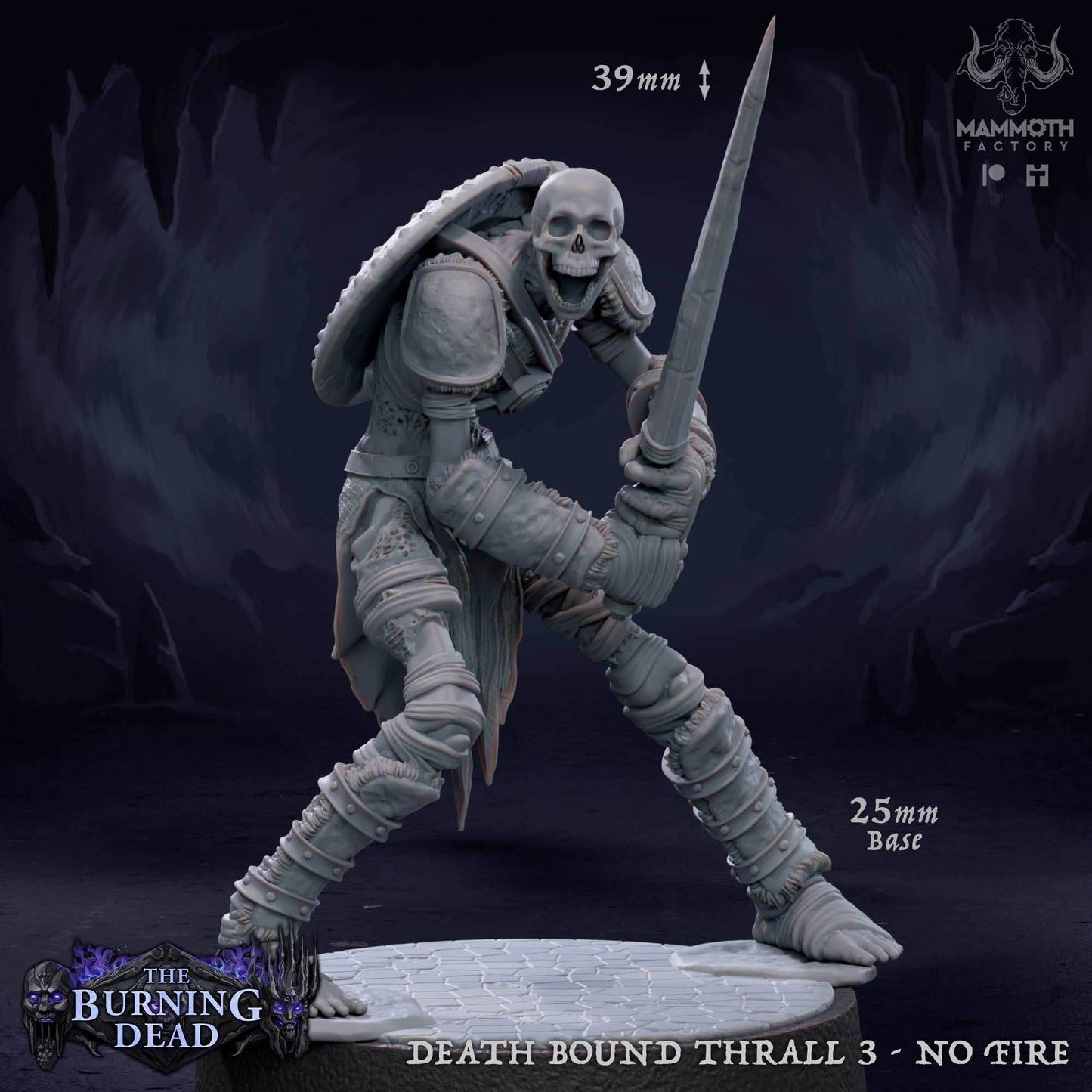 Death Bound Thrall: Sculpt 3 (Skeleton Warrior, Regular or On Fire) - Regular Skeleton