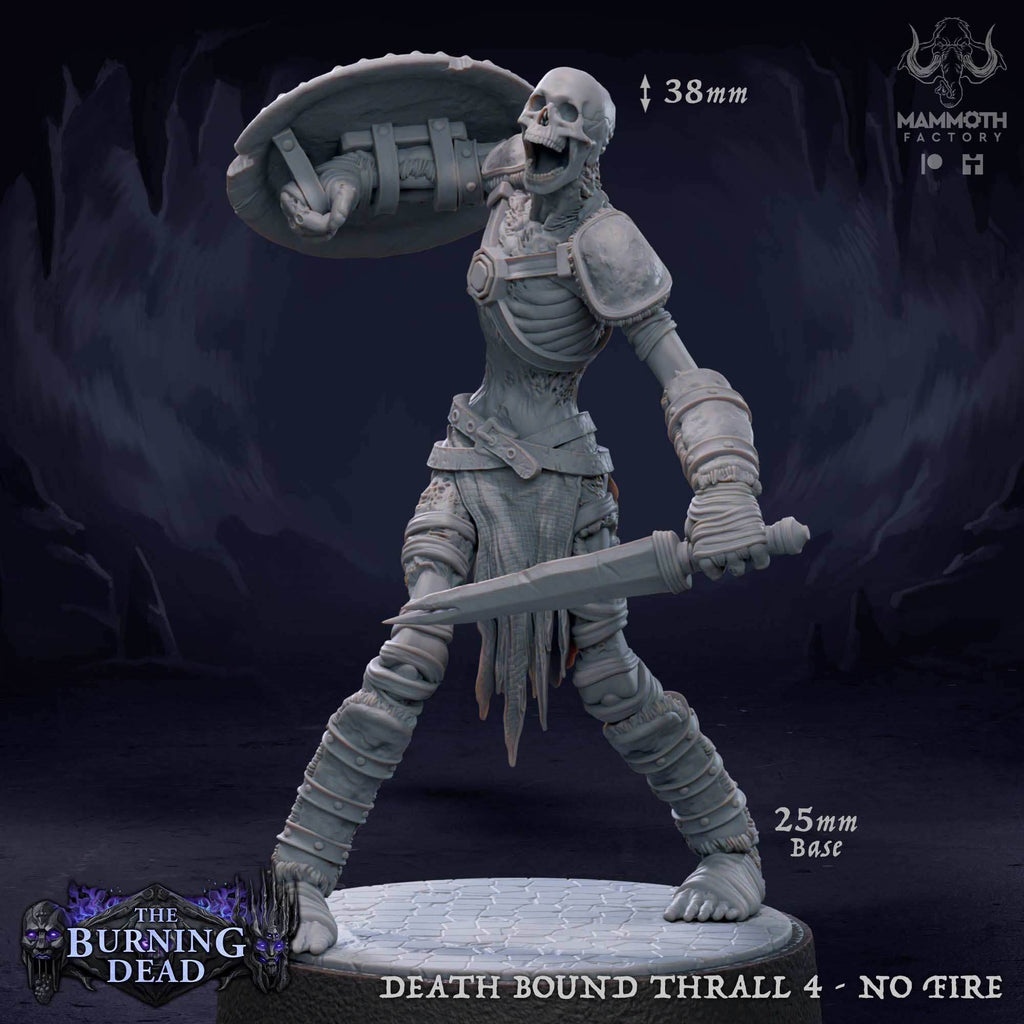 Death Bound Thrall: Sculpt 4 (Skeleton Warrior, Regular or On Fire) - Regular Skeleton