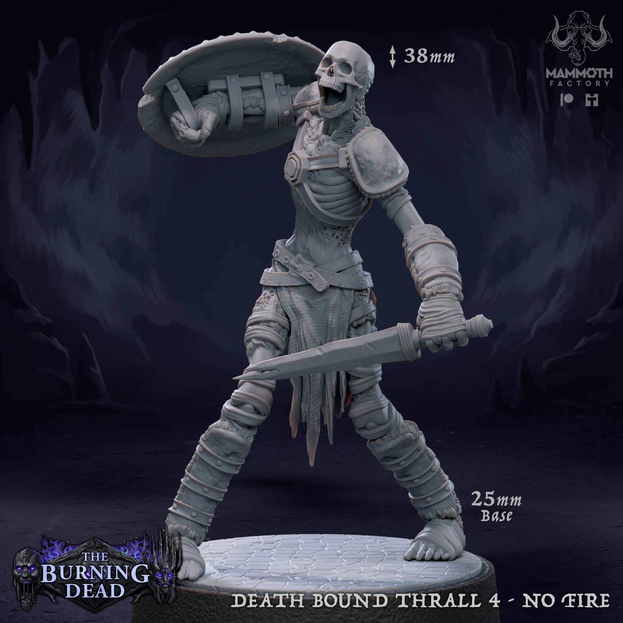 Death Bound Thrall: Sculpt 4 (Skeleton Warrior, Regular or On Fire) - Regular Skeleton