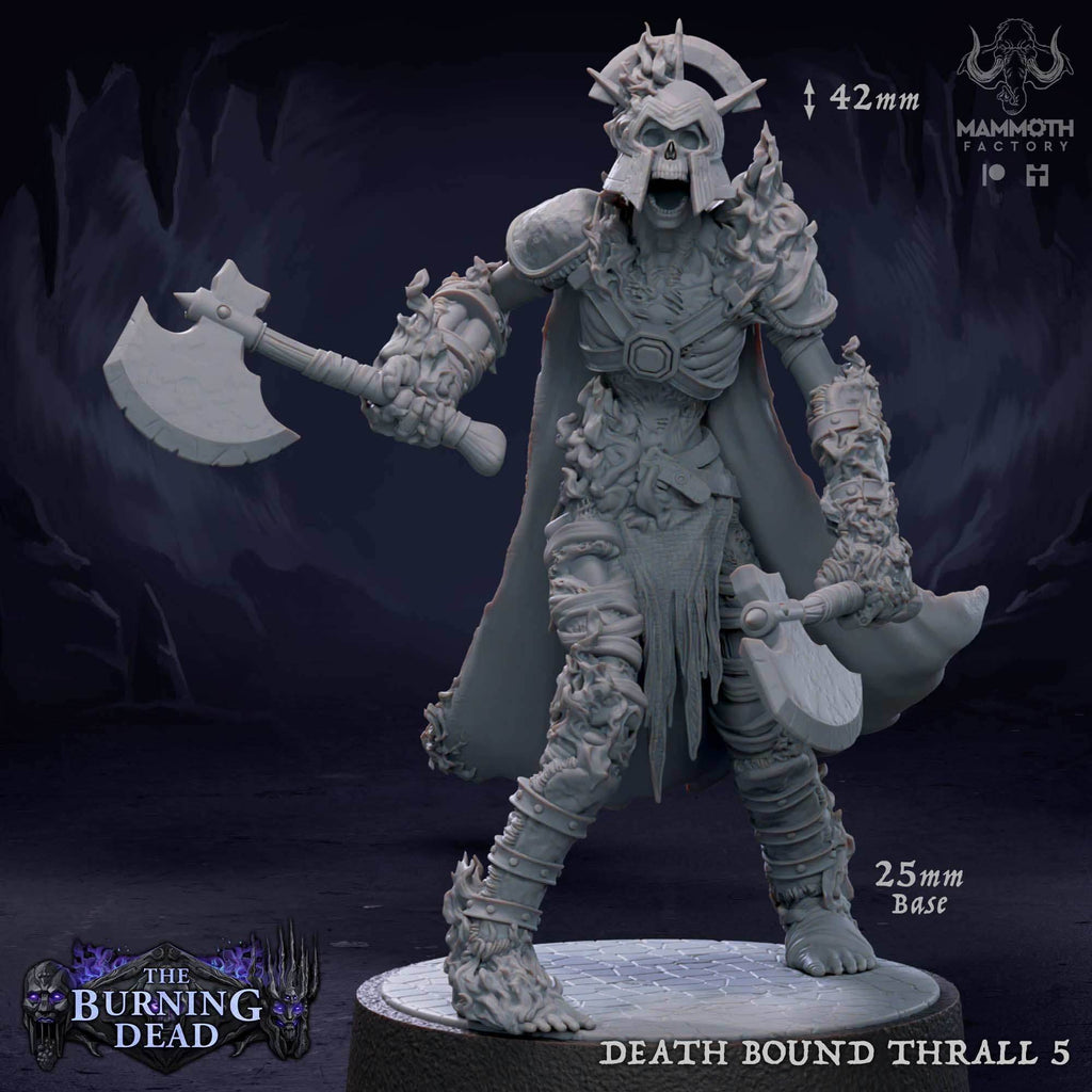 Death Bound Thrall: Sculpt 5 (Skeleton Commander, Regular or On Fire) - Flaming Skeleton