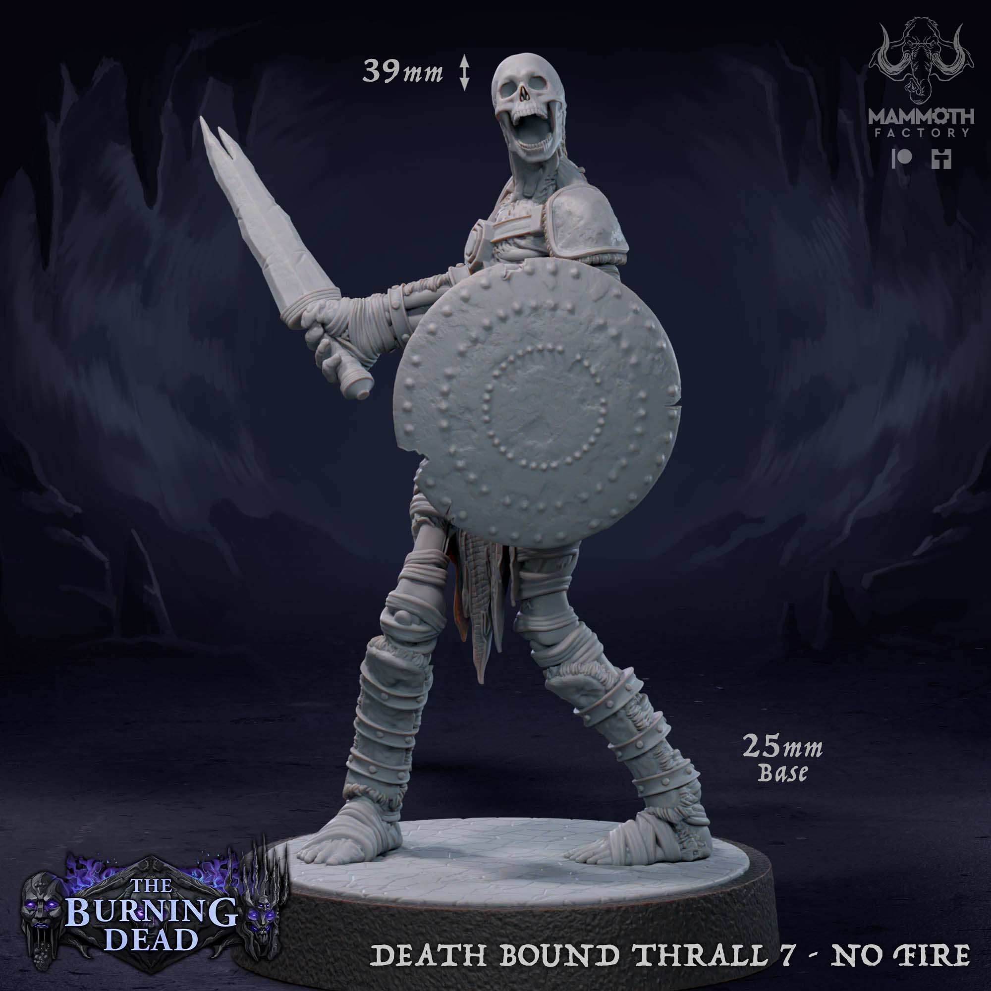 Death Bound Thrall: Sculpt 7 (Skeleton Warrior, Regular or On Fire) - Regular Skeleton